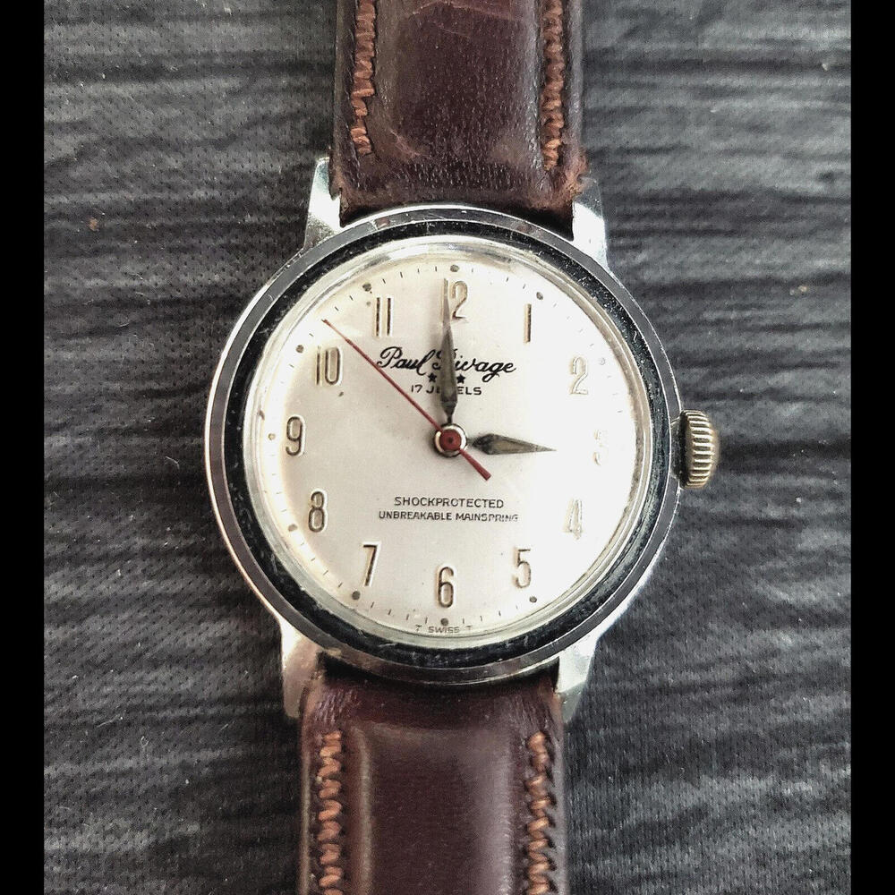 Antique Paul Rivage 17‎ Jewel Swiss Mens Wrist Watch Running